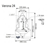 Záhradné umývadlo VERONA (hammer-strieborná 2406)