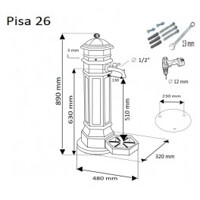 Záhradná studňa PISA (umelý kameň 2609)